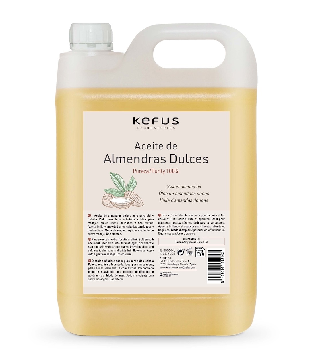 Aceite almendras dulces 5 Litros