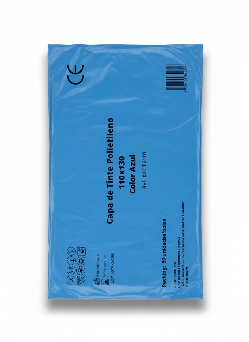 Capas tinte desechables 110x130 color azul, 6 x 50 - Imagen 2