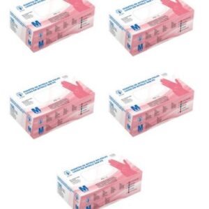 Guantes nitrilo color rosa tallas X 5