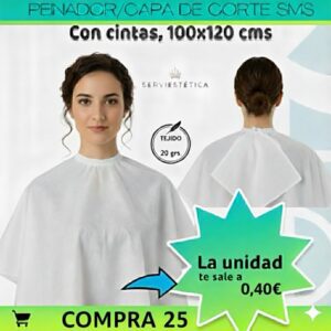 Peinador Capa de Corte Desechable 20 grs. – Paquete 25 Unidades SMS