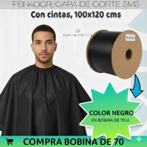 Peinador capa corte negra tnt 20grs. 70 unidades